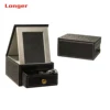 Creative leather desktop standing mirrors with jewelry box