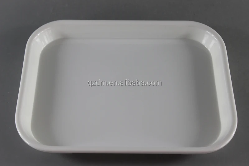 White Melamine Hotel Tray Plastic Servring Tray 10inch