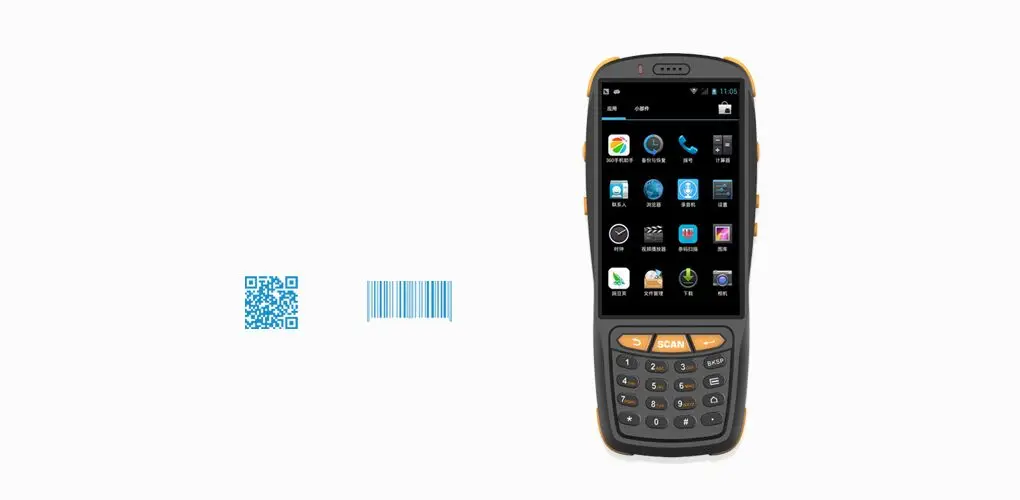 4 inch touch screen industrial rugged IP65 Android handheld android 1d barcode scanner pda with 4G LTE