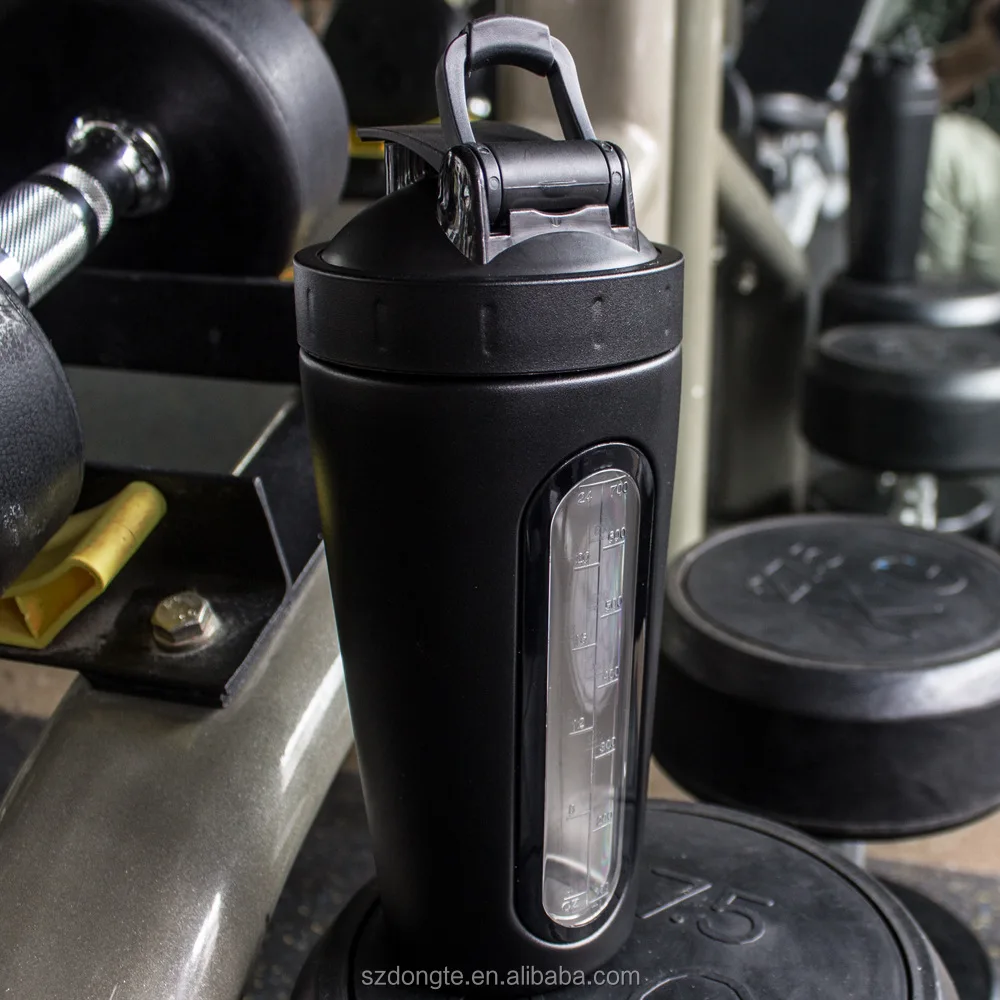 Blank Shaker Bottle Transparent 700ml Stainless Steel Shakers Protein