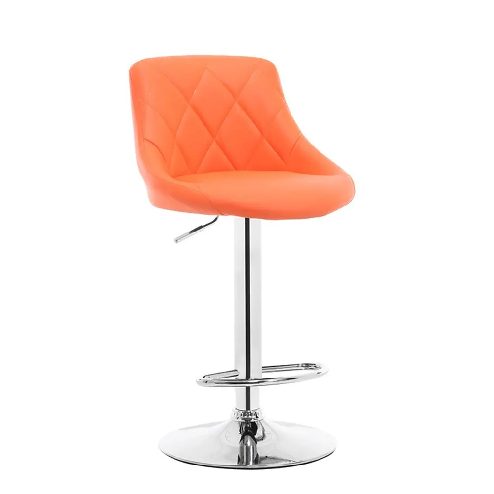 Liftable Bar Chairs, Front Desk Chair Bar Counter Stool Backrest Chair Studio Club House Leisure Chair High Foot Bar Stool Coffee Shop Chair Business Hall Chair 60-80cm ( Color : Orange )
