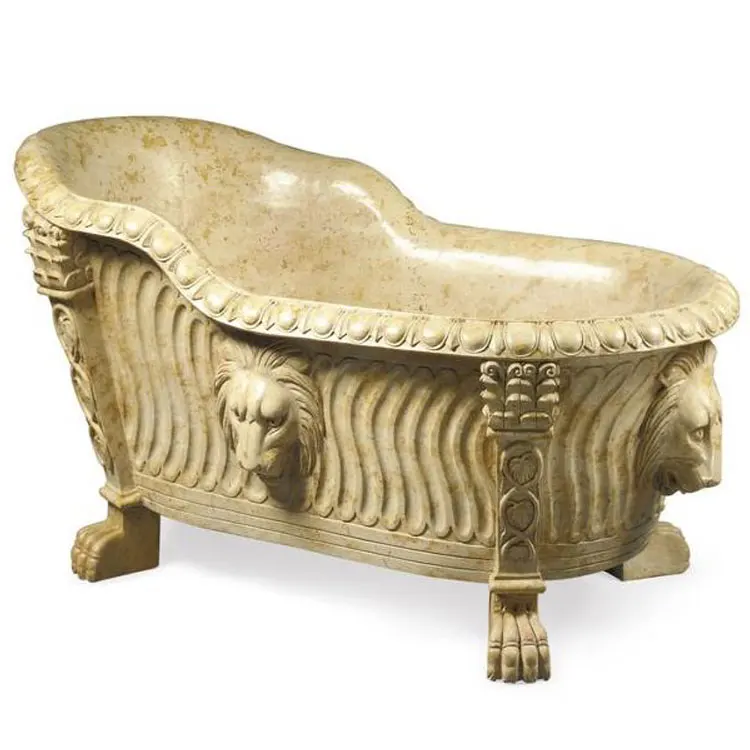 Bathroom Bathtubs Stone Freestanding Marble Carved Natural Home Black Marble Bathtub Soaking