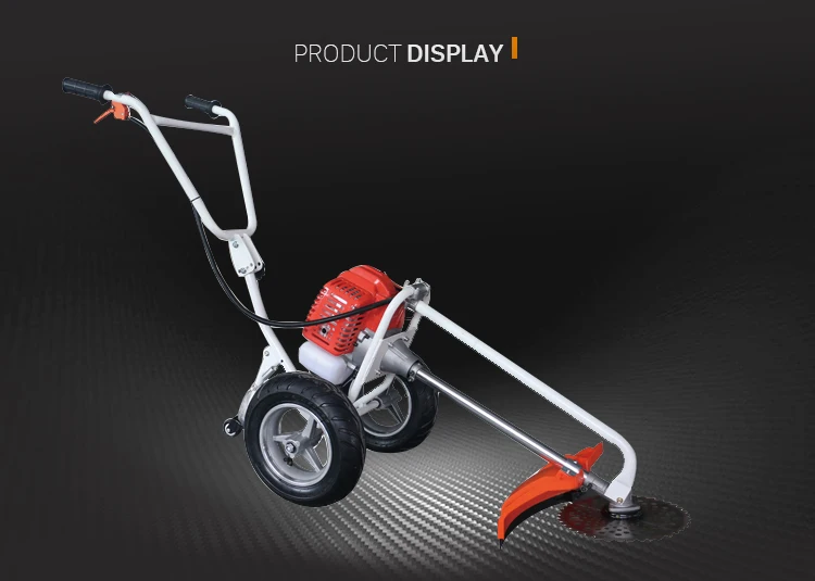 High Quality Professional Hand Push Brush Cutter 52cc engine with 2 wheels HUSTIL,OO