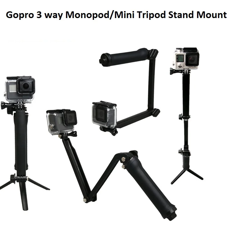 Selfie Monopod Collapsible 3 Way Monopod Mount Camera Grip Extension