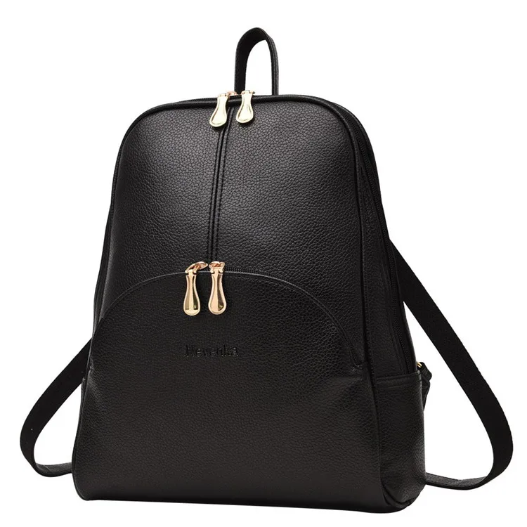 Women Pu Leather Zipper Bags Casual Backpacks Shoulder Bags 2019 - Buy ...