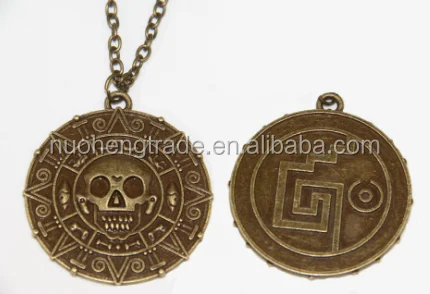 Caribbean Coin Necklace Skull Necklace 