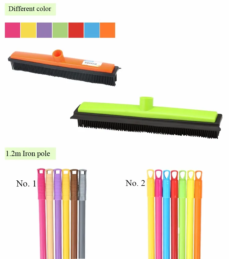 China gold supplier 9038 household cleaning tools rubber bristle broom brush