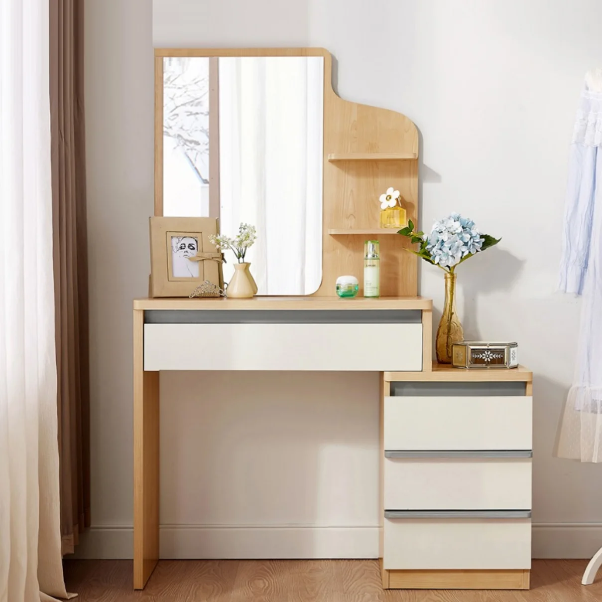 Modern Melamine Faced Mdf Bedroom Dresser Table Furniture For