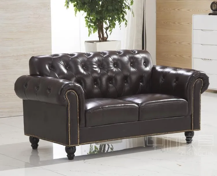 Foshan Furniture Italy Leather Sofa Factory Chesterfield Armchair