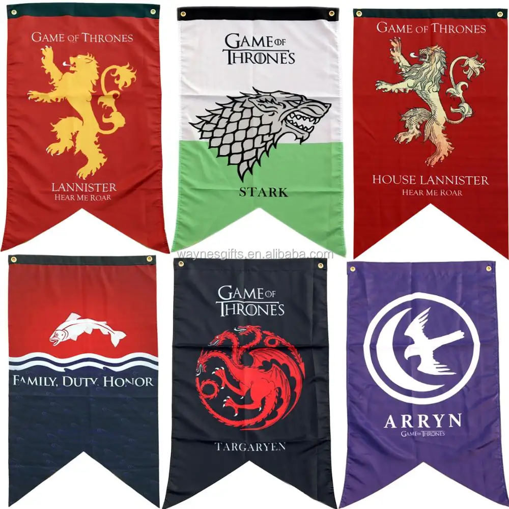 Decor Game Of Thrones Banner Flag Bolton & Baratheon & Greyjoy ...