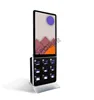 With acrylic transparent window touch screen cellphone charging stations advertising player