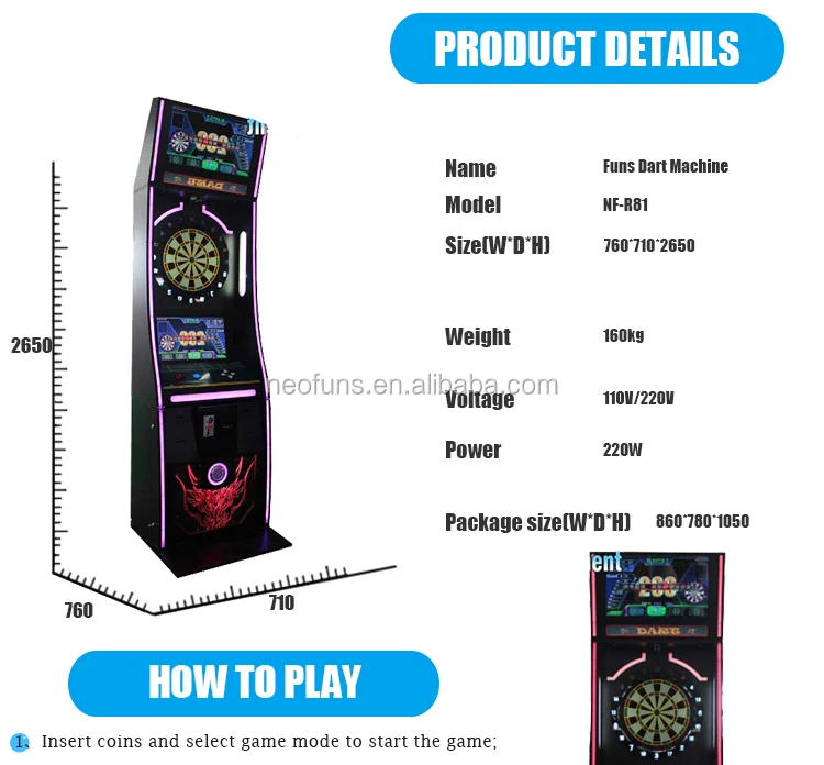 Máquina de juego de videojuegos de entretenimiento Dart electrónica operada  por monedas - China Accionado por monedas y máquina de dardos electrónica  precio