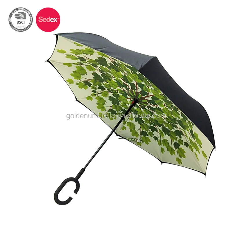 2018 New Inventions Inverted Umbrella Windproof C Type Reverse Umbrella