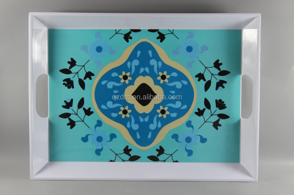 Rectangle Melamine White Serving Tray