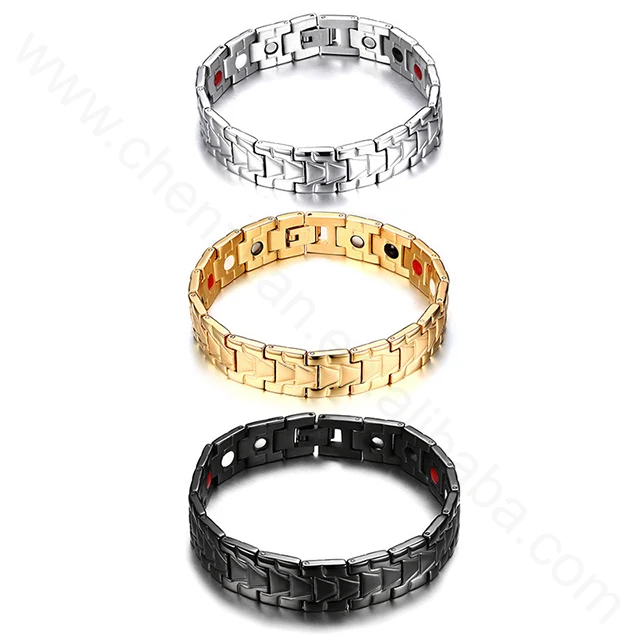 Unique design of stainless steel energy male magnet bracelet, germanium health bracelet fatigue resistance.jpg