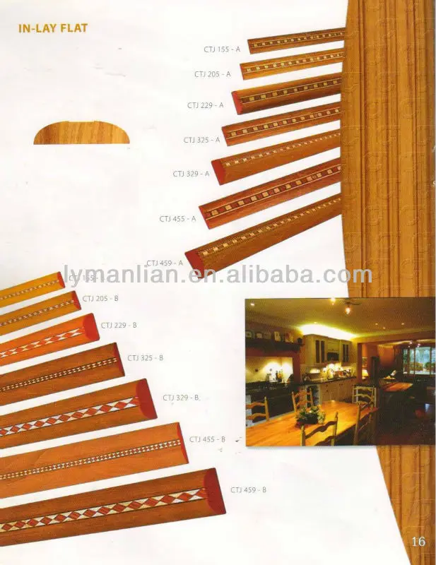 cambered shape wood decorative ceiling/crown moulding for interior decorative