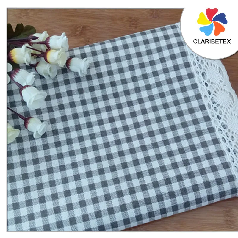 Kualitas Tinggi Benang Dicelup Biru Tartan Persegi Pola 