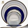 Wholesale high quality ceramic dinner set navy blue dinnerware set crockery set