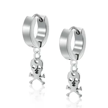Women Men S Cool Rock Stainless Steel Skull Hinged Hoop Earring Mens Earrings Huggie Women Men S Cool Rock Stainless Steel Skull Hinged Hoop Earring Mens Earrings Huggie