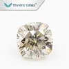 Colorful Cushion Cut Light Yellow 8x8mm Heart&Arrow Synthetic Moissanite