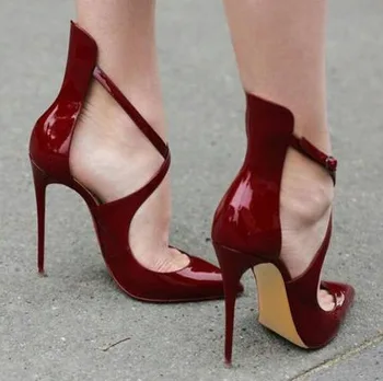 red thin heels