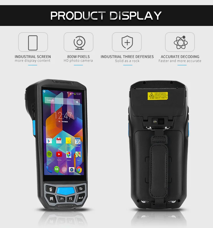 UHF HID RFID Reader cheap bluetooth android pda with built in thermal printer portable 2D handheld barcode scanner GPS wifi