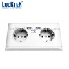 2*GANG double Europe power Socket outlets with switches,wallplate soeckt,high quality