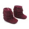 Unisex Wholesale Shoes Anti-slip Real Leather Fringes Baby Winter Boots