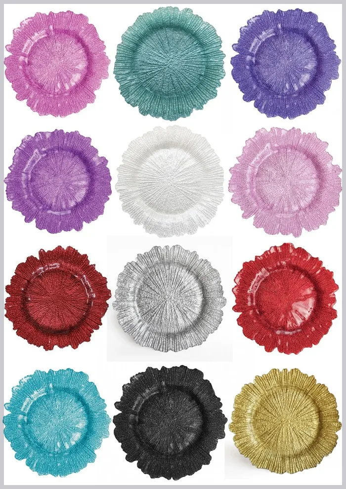 Wedding Decorative Flower Glass Underplates For Table Decorating Buy Underplates For Table