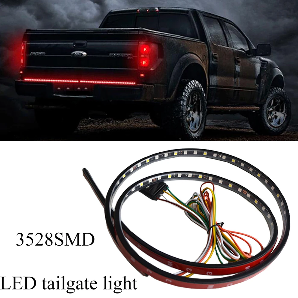 HOT 150cm Car LED Tailgate DRL Flexible Strip Light Brake Turn Signal Lamp Bar for Truck