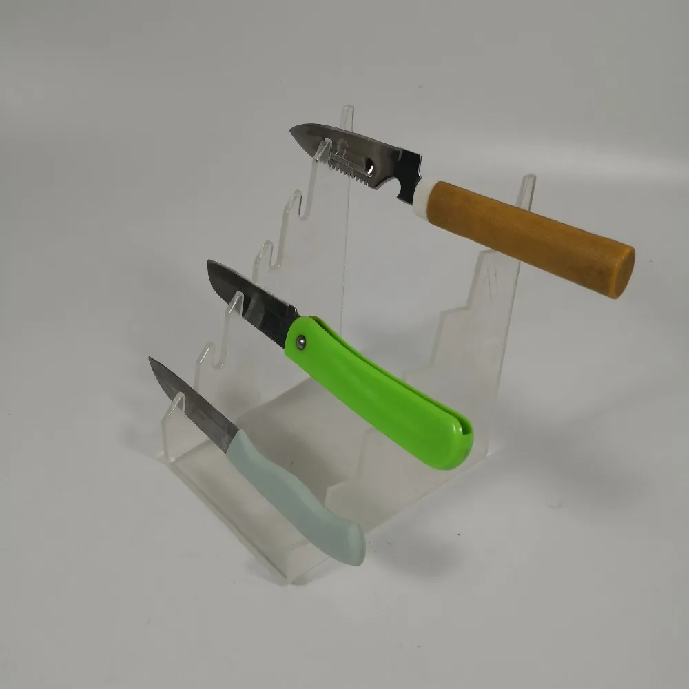Hot Selling Clear Acrylic Knife Display Stand Plastic Knife Holder