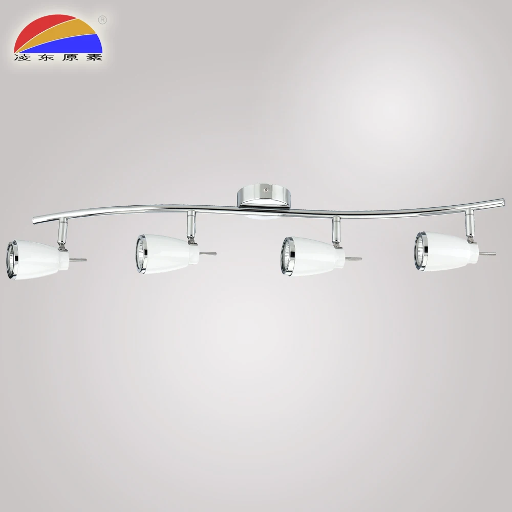 Iron chrome white 4 pack bars ceiling spotlight spot light lamp fit GU10 LED bulb for home hotel restaurant