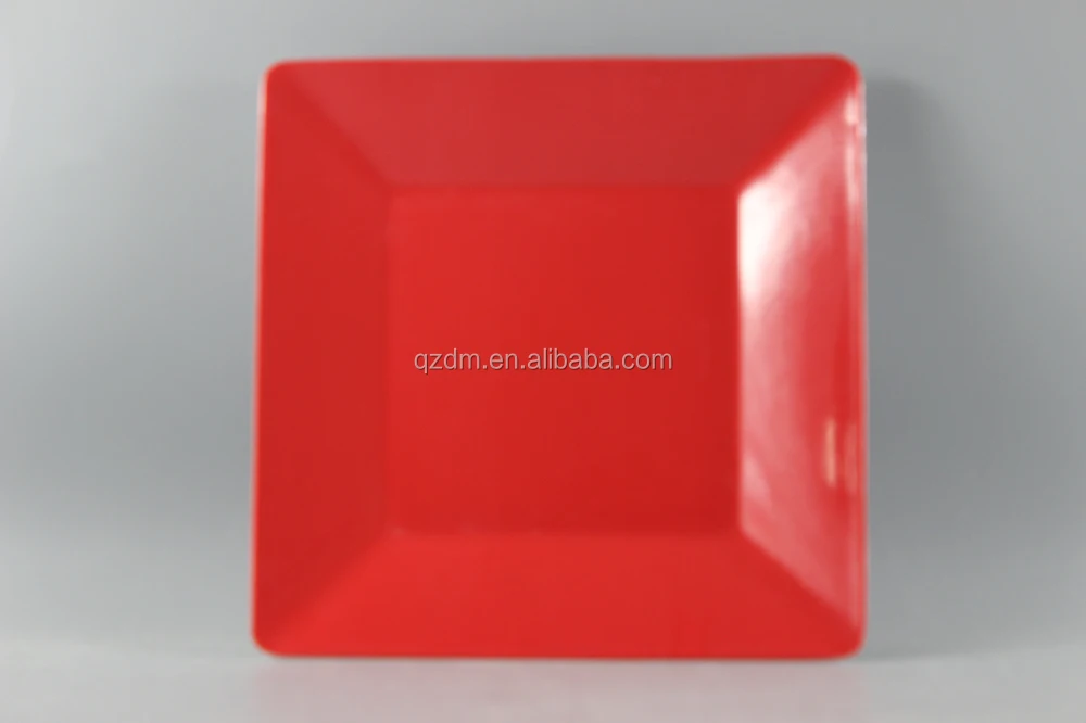 Red Plastic Square Plate