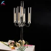 5 arms candle holder crystal wedding candelabra with cylinder