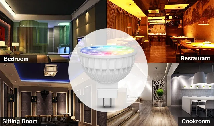 Milight 4W MR16 spot light DC12V 2.4G Wireless Dimmable Led Bulb RGB+CCT Led Spotlight