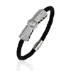 bangle-80 Xuping leather black girls white gold bangles,hip hop jewelry,handmade bangles design