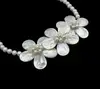 2017 New Shell Necklace White Shell flower pendant brass copper bronze lobster shrimp clasp flower natural 920586