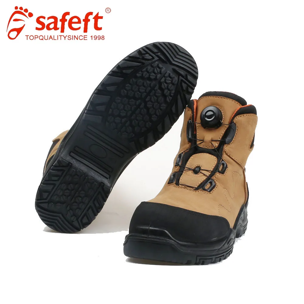 Steel Toe Insert Lace Up Rubber Buffalo Leather Safety Boots/shoes S3