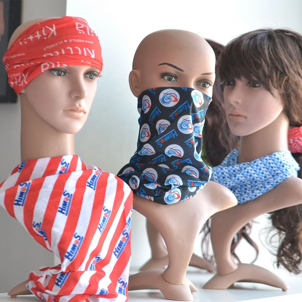 Wholesale Headwear Custom Printed Polyester Tubular Square Scarf Tube Seamless Bandana