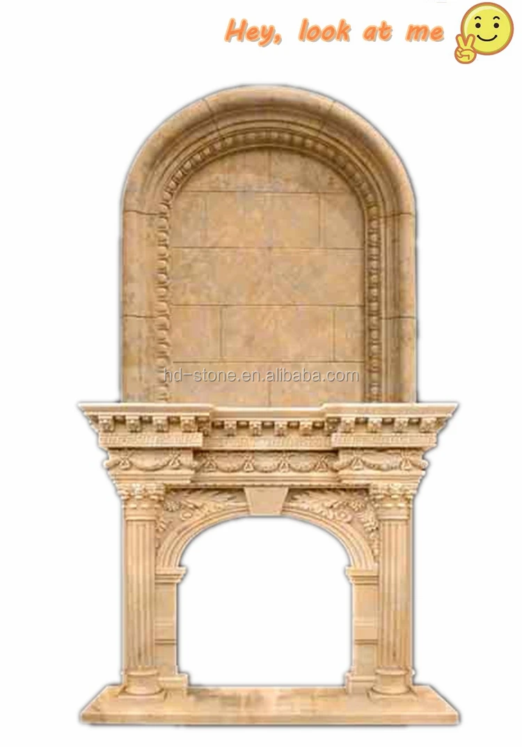 Indoor Hand Carved Cultured Natural Marble Fireplace Surround Stone Fireplaces