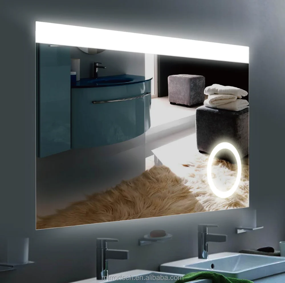 Latest design European style LED Illuminated magnifying bathroom Mirror with sensor switch