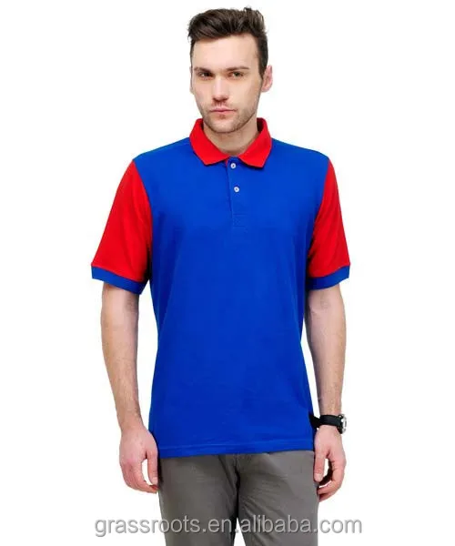 red and blue polo shirt