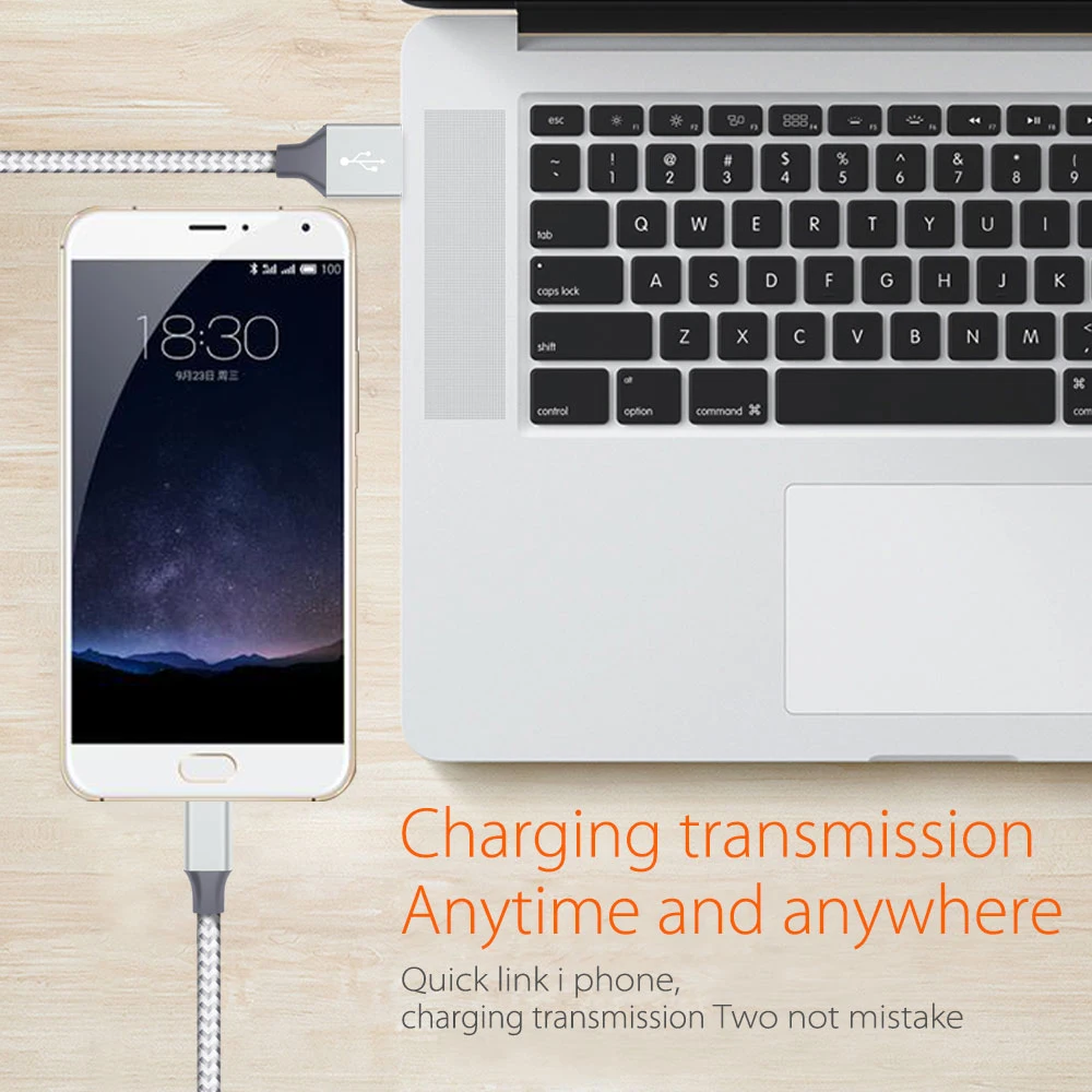 For Iphone Cable Charger Nylon Braided To Usb Charging Cable For Ipad