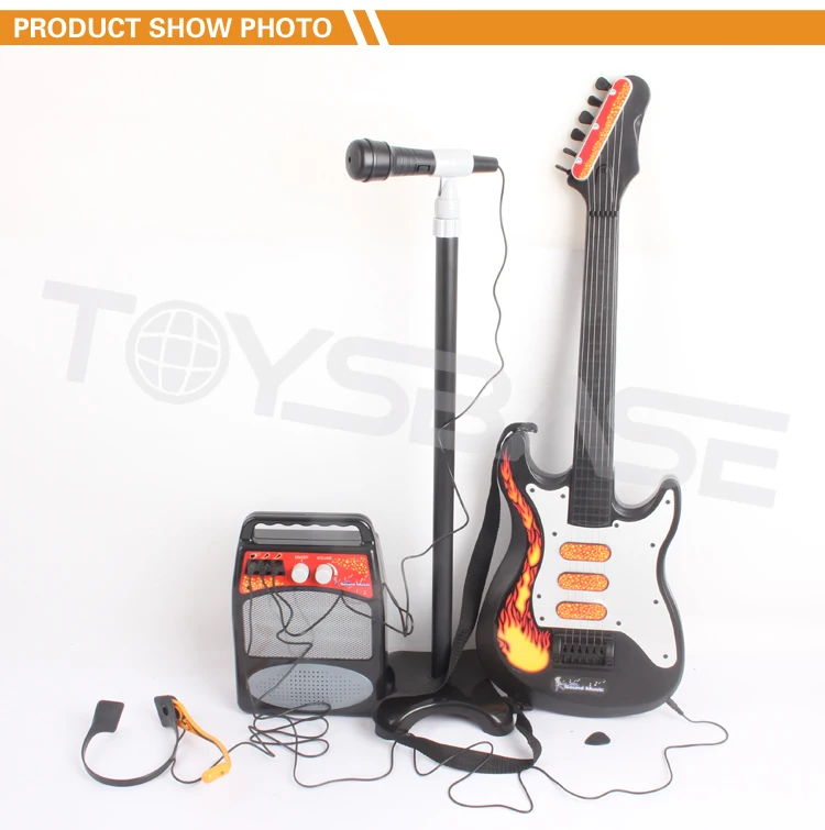 Kids Electric Rock Star Guitar & Microphone Karaoke Set Amplifier Musical Toy 