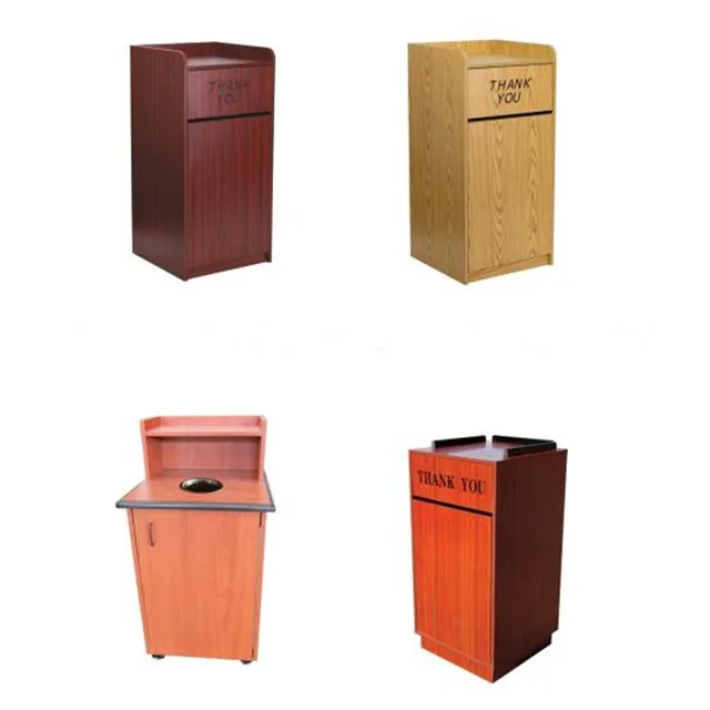 Fast Food Restaurant Used Wooden Trash Can Trash Cabinet In Stock