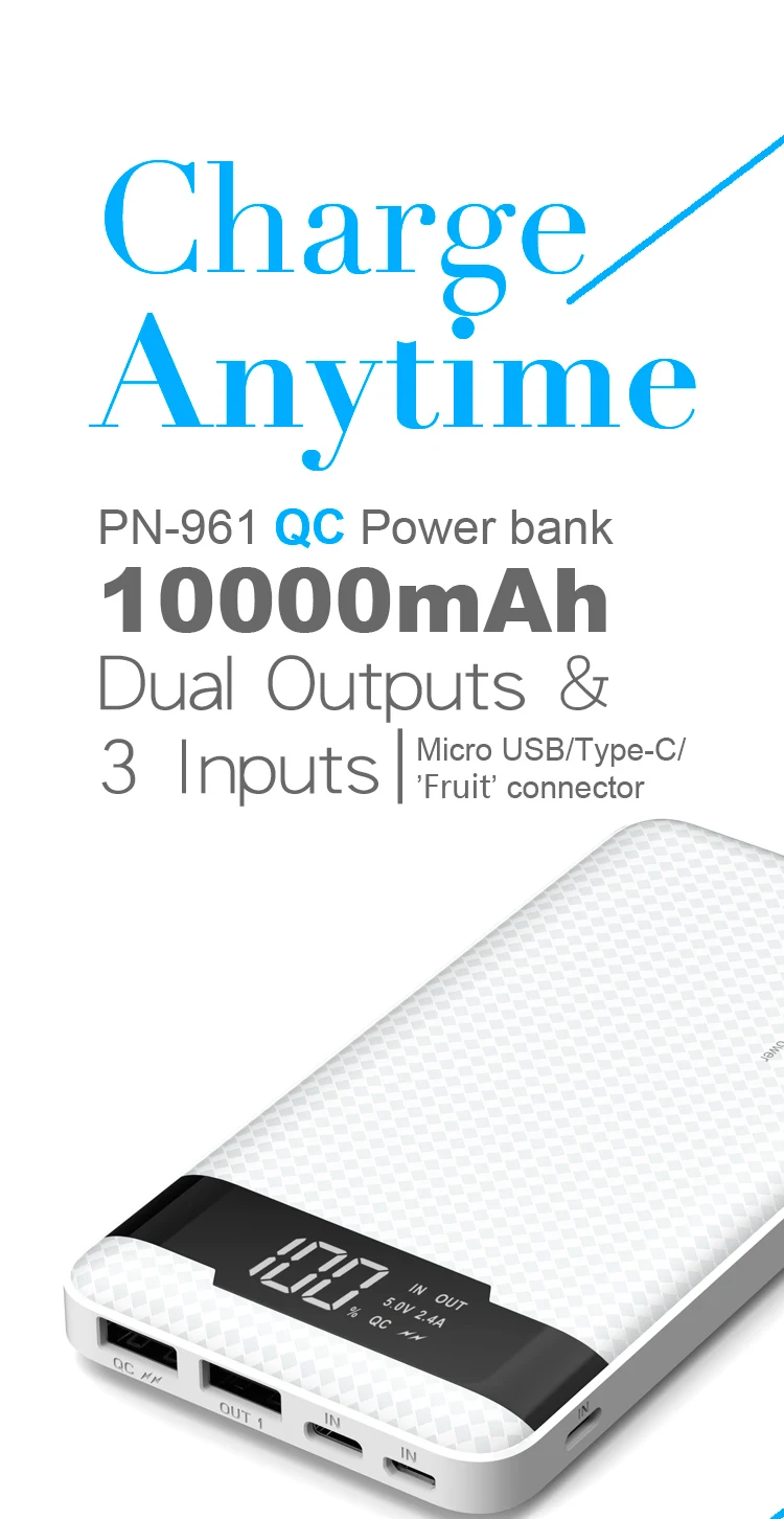 High-energy promotional Slim thin quick charge 10000mah power bank - ANKUX.COM