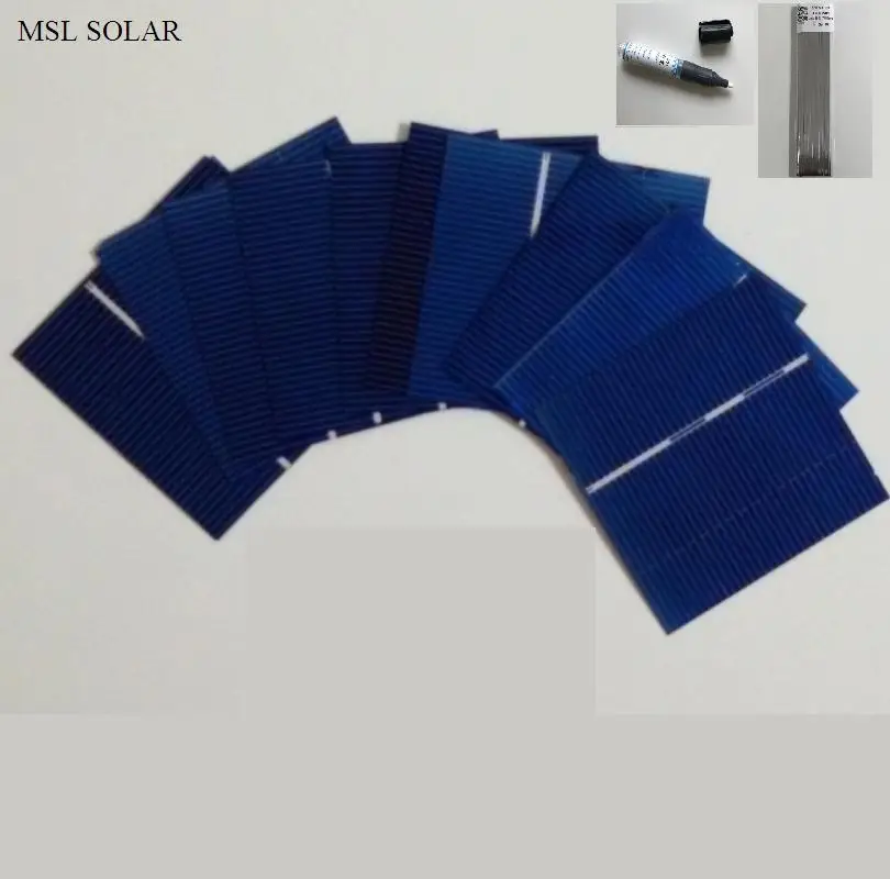 Nombre 3, 60 uds células solares 0,43 W 0,5 V DIY panel Solar fotovoltaico célula Solar DIY cargador de batería solar + Cable de soldadura y F