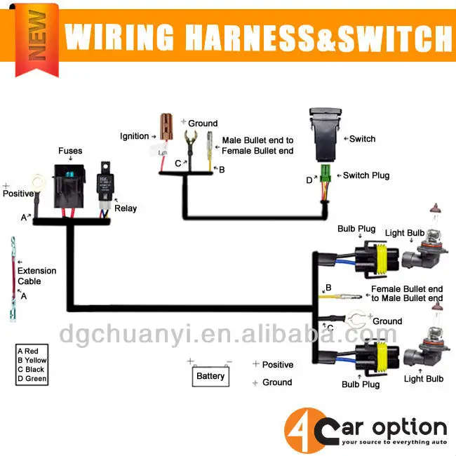 universal fog lamp wiring harness with relay and switch buy foguniversal fog lamp wiring harness with relay and switch