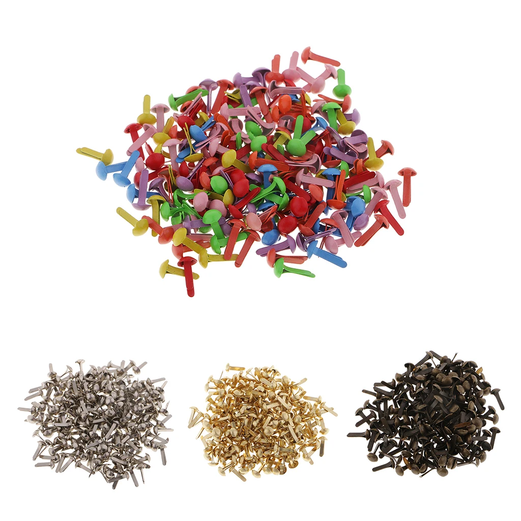 Healifty 200 St/ücke Mini Brads Metall Stern Brad Papierverschluss f/ür Scrapbooking Handwerk DIY Papier 14Mm Gold