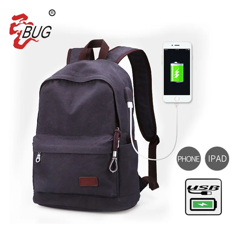 Smart unisex canvas backpack rucksack , cotton backpack , durable backpack